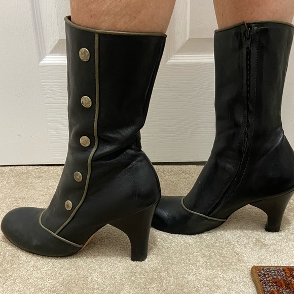 LA Designer Calleen Cordero Boots Black Leather Size 9 - Picture 4 of 7